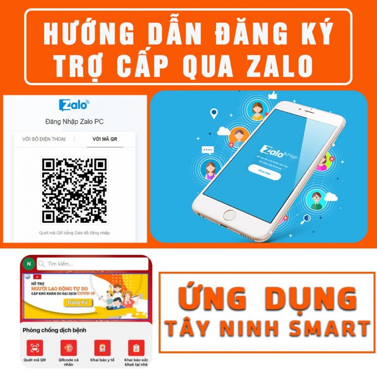 hướng dẫn đăng ký nhận trợ cấp qua Zalo và ứng dụng Tây Ninh Smart 01